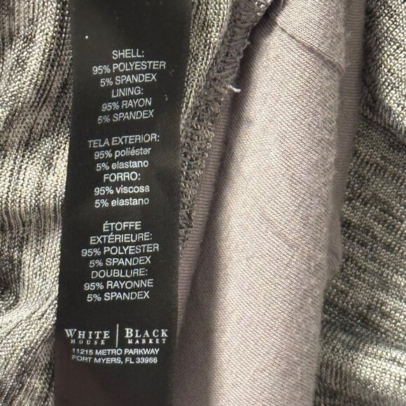 White House Black Market Gray Drape Neck Long Sleeve Top Sz M blouse - Picture 5 of 12